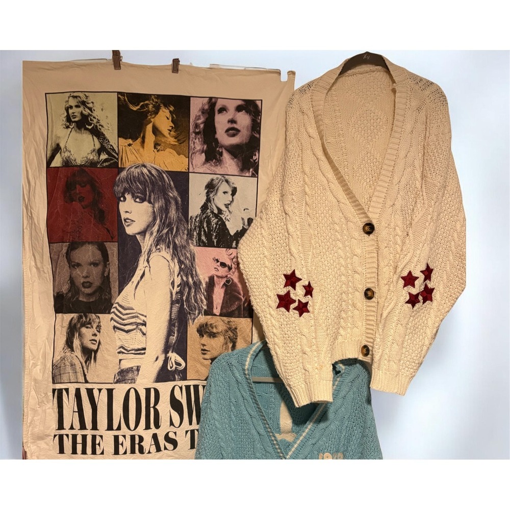 Taylor Swift 1989 Version & Red Version Cardigan M/L + Eras Wall Hanging